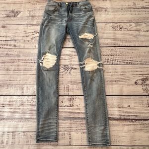 AMIRI Denim Ripped Straight Jeans